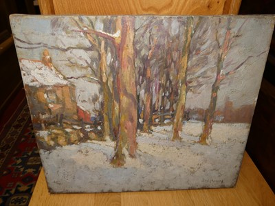 Lot 1102 - G. Howey - Winter scene, oil on canvas, 30 x...