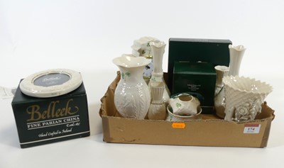 Lot 174 - A collection of Belleek porcelain, to include...