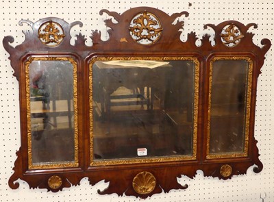 Lot 1128 - A 19th century walnut fret-cut and gilt...