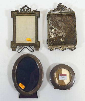 Lot 241 - A silver framed oval easel photograph frame,...