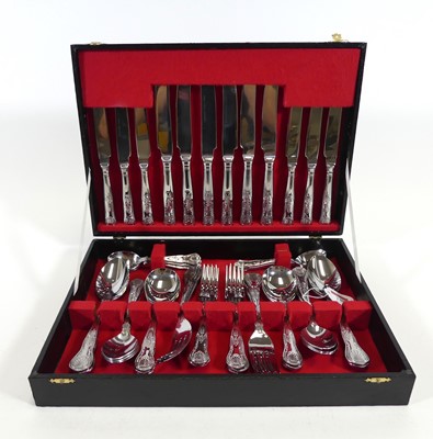 Lot 239 - A silver plated canteen of Queens pattern cutlery