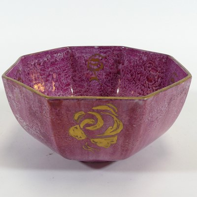 Lot 194 - A Rosenthal pink lustre bowl, of octagonal...