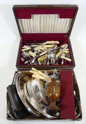 Lot 201 - A collection of silver plated wares, to...