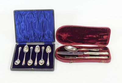 Lot 243 - A 19th century silver matched three-piece...