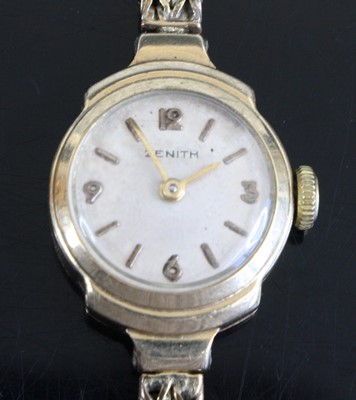 Lot 290 - A Zenith lady's 9ct gold manual wind bracelet...