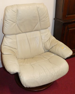 Lot 1160 - A contemporary Stressless cream leather and...