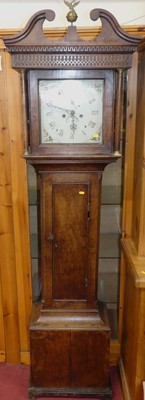 Lot 1167 - A circa 1800 provincial oak longcase clock,...