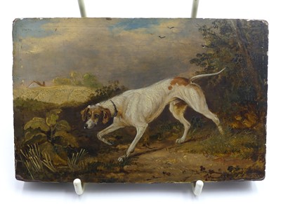 Lot 392 - English school, 19th century - hound in a...