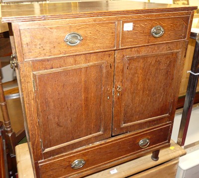 Lot 1199 - A 19th century and later adapted oak hinge top...