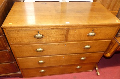 Lot 1212 - An early 20th century oak square front chest...