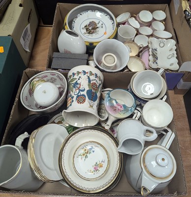 Lot 591 - Two boxes of mixed ceramics, mainly tea wares