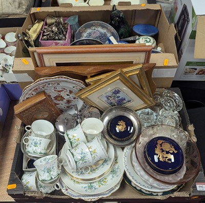 Lot 592 - Two boxes of miscellaneous items to include...