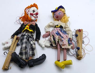 Lot 446 - A Pelham Puppet of a clown, boxed; together...