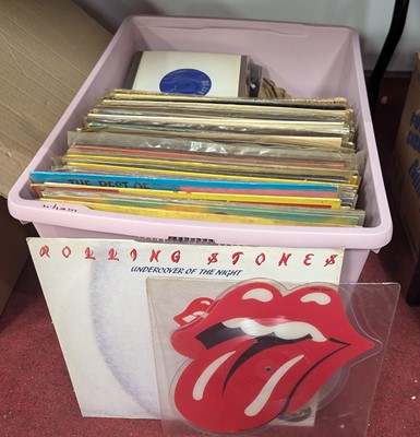 Lot 582 - A box of LPs to include The Rolling Stones,...