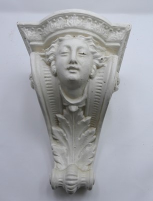 Lot 450 - A white painted composite figural wall bracket,...