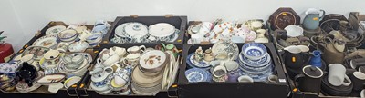 Lot 576 - Eight boxes of mixed ceramics to include Quimper