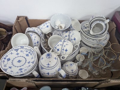 Lot 575 - A Turnivals Denmark part tea & dinner service,...