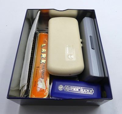 Lot 445 - A collection of vintage harmonicas, to include...