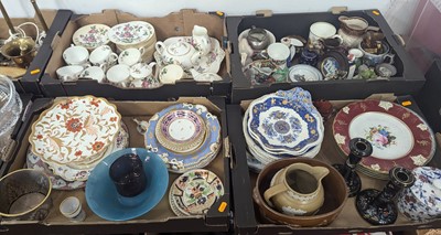 Lot 569 - Four boxes of mixed ceramics to include copper...