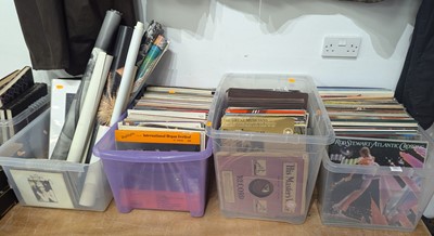 Lot 566 - Seven boxes of vintage LPs to include Rod...