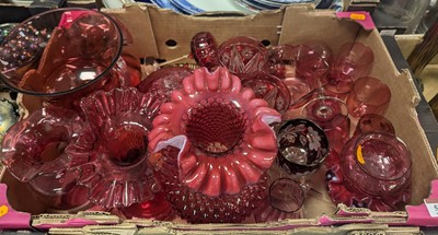 Lot 531 - A collection of Victorian and later cranberry...