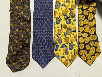 Lot 486 - A vintage Hermes silk tie, decorated with a...