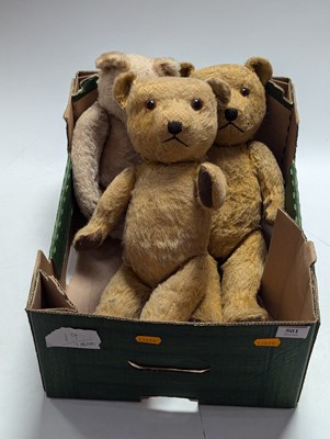 Lot 501 - A vintage blond mohair teddy-bear, having...