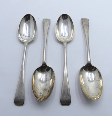 Lot 372 - A set of four Victorian silver tablespoons, in...