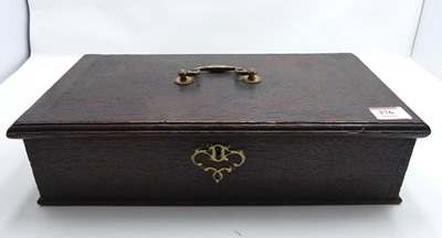 Lot 376 - An early 19th century oak table box, of...