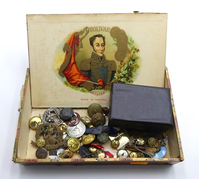 Lot 382 - A collection of buttons, cap badges, cufflinks...