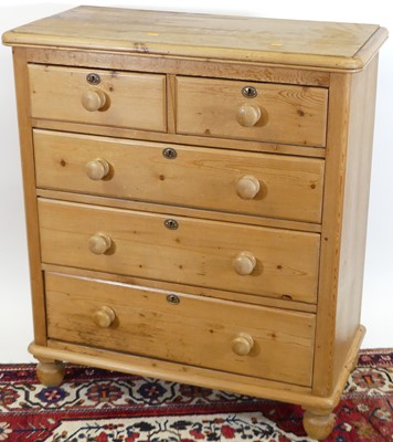 Lot 1237 - A rustic pine round cornered chest of two...