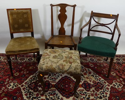 Lot 1243 - Three sundry 19th century dining chairs to...