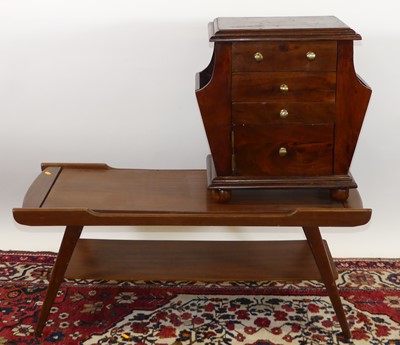 Lot 1245 - A 1970s teak two-tier low coffee table, length...