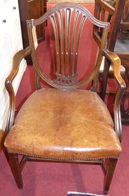 Lot 1282 - A 19th century mahogany Hepplewhite style...