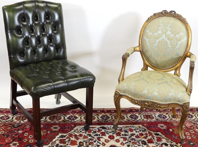 Lot 1290 - A French gilt wood fauteuil, in the Louis XV...