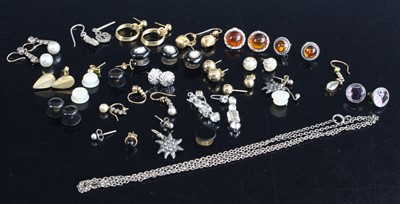 Lot 348 - A selection of ear studs, being paste set, to...