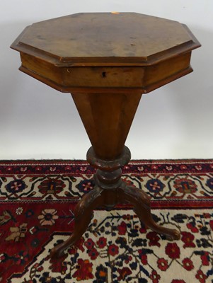 Lot 1312 - A Victorian figured walnut octagonal hinge top...