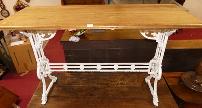 Lot 1316 - A Victorian white painted cast iron based and...