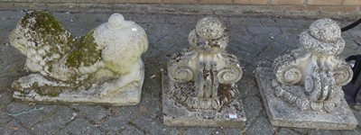 Lot 1332 - A pair of reconstituted stone garden...