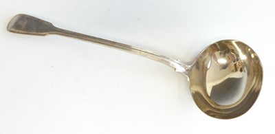 Lot 2102 - A Victorian silver soup ladle, in the Fiddle &...