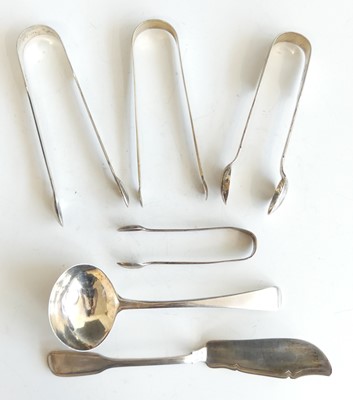 Lot 2130 - A collection of 19th century silver flatware,...