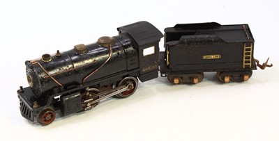 Lot 183 - Lionel 0 gauge 2-4-0 loco and bogie tender in...