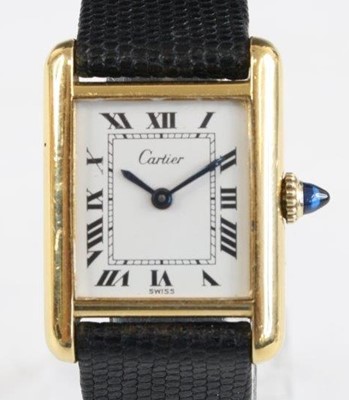 Lot 2382 - A circa 1970s Cartier gold plated lady's...