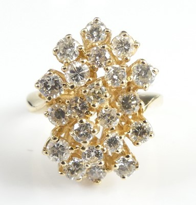 Lot 2322 - A yellow metal diamond cocktail...