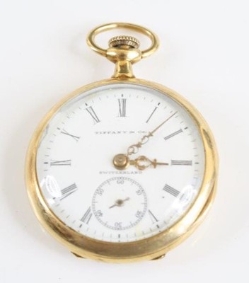 Lot 2363 - An 18ct gold Tiffany & Co open face keyless...