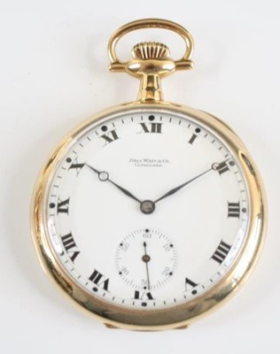 Lot 2365 - A 14ct gold open face keyless Ball Watch Co...