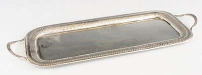 Lot 2205 - An Edwardian silver twin handled sandwich tray,...