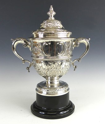 Lot 2149 - A Victorian silver twin handled pedestal...