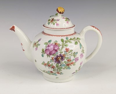 Lot 2031 - A Lowestoft porcelain teapot, circa 1790, of...