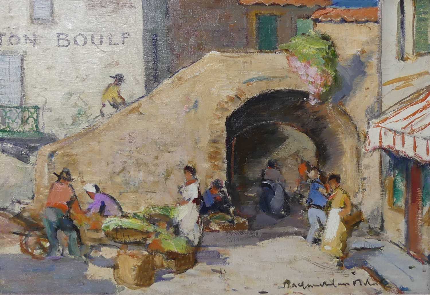 Lot 364 - John Maclauchlan Milne (1885-1957) - Market in...